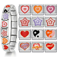 Bright Heart/Star Stainless Steel Italian Charm - 11 Options