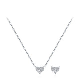 925 Sterling Silver Birthstone Heart Necklace - 12 Options