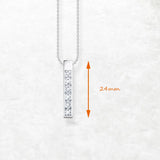 925 Sterling Silver Rectangle CZ Necklace - 2 Options - 2 Colours