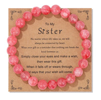 Natural Stone Family Themed Bead Bracelet - 3 sizes - 33 Options