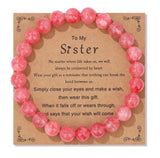 Natural Stone Family Themed Bead Bracelet - 3 sizes - 33 Options