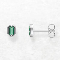 925 Sterling Silver Green Stud Earrings