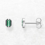 925 Sterling Silver Green Stud Earrings