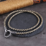 Fashion Stainless Steel/Leather Nordic Style Open Round Clasp Necklace - 3 Lengths