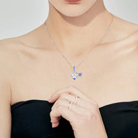 925 Sterling Silver Birthstone Heart Crown Hanging Charm - 12 options