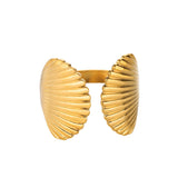 Stainless Steel Sea Themed Gold Coloured Adjustable Ring - 30 Options