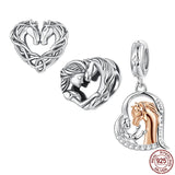 925 Sterling Silver Horse Heart Themed Charm - 3 Options