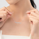925 Sterling Silver Pave Setting CZ mama Necklace - 2 Colours