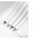 925 Sterling Silver Birthstone Heart Necklace - 12 Options