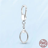 925 Sterling Silver O Pendant Keyring - 4 Options