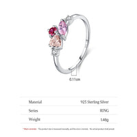 925 Sterling Silver Multi-Colour CZ Geometric Ring