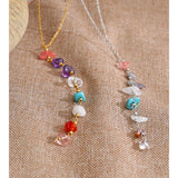 Stainless Steel Resin Chip Necklace - 2 Colours