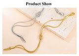 Stainless Steel Love Knot Double Snake Chain Bracelet - 2 Colours