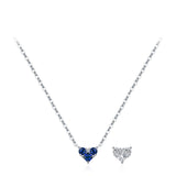925 Sterling Silver Birthstone Heart Necklace - 12 Options