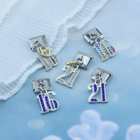 Stainless Steel Birthday Italian Charm - 3 Designs