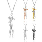 Stainless Steel Embracing Couple Necklace - 8 Options