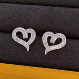 Fashion Baguette Heart Earrings