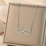 Stainless Steel Infinity Hearts Necklace - 2 Options