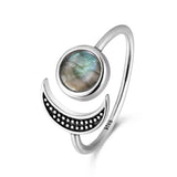 925 Sterling Silver Natural Labradorite Ring - 27 Options