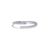 Stainless Steel Cubic Zirconia Open Ring - 2 Colours