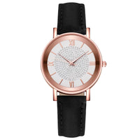 Rhinestone Detail Leather Watch - 8 Colours