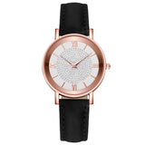Rhinestone Detail Leather Watch - 8 Colours