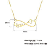 Stainless Steel Infinity Hearts Necklace - 2 Options