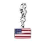 Stainless Steel 10mm Country Flag Charms - 24 Options