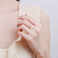 925 Sterling Silver Dainty CZ Open Ring