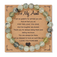 Natural Stone Family Themed Bead Bracelet - 3 sizes - 33 Options