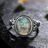 925 Sterling Silver Natural Labradorite Ring - 27 Options