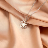 Stainless Steel Hollow Sunflower Necklace - 4 Options