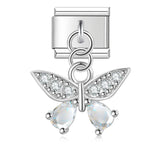 Stainless Steel Butterfly CZ Italian Charm - 6 Options
