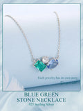 925 Sterling Silver Triple Stone Necklace