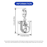 925 Sterling Silver CZ Butterfly/Letter Hanging Charm