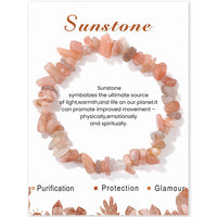 Irregular Chip Stone Bracelet With Card - 21 Options