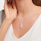 925 Sterling Silver Rectangle CZ Necklace - 2 Options - 2 Colours