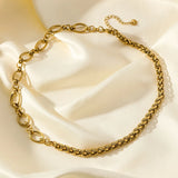 Stainless Steel Asymmetric Gold Colour Necklace - 9 Options