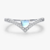 925 Sterling Silver Moonstone Wishbone Ring