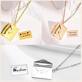 Stainless Steel Customised Heart/Envelope Necklace - 5 Options
