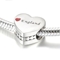 925 Sterling Silver Wales England Scotland Heart Charm
