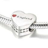 925 Sterling Silver Wales England Scotland Heart Charm
