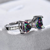 925 Sterling Silver Bowknot Cubic Zirconia Ring - Clear/Multi Option