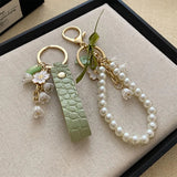 Fashion Imitation Pearl/Leather Keychain - 2 Options