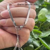 Titanium Steel Flat Snake Chain Necklace - 2 Colours