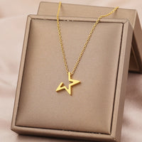 Stainless Steel Incomplete Star Necklace - 2 Colours