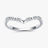 925 Sterling Silver Stackable Wishbone CZ Ring