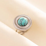 Stainless Steel Turquoise Colour Open Ring - 56 Options