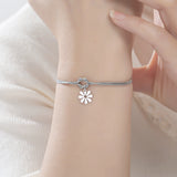 Stainless Steel Daisy Knot Double Layer Snake Chain Bracelet - 2 Options