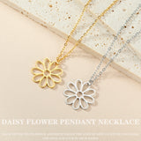 Stainless Steel Hollow Sunflower Necklace - 4 Options